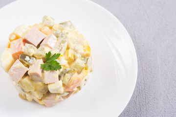 Traditional Mayonnaise Russian salad olivier