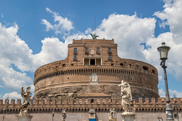 view of Castel Sant'angelo from the Sant'angelo bridge