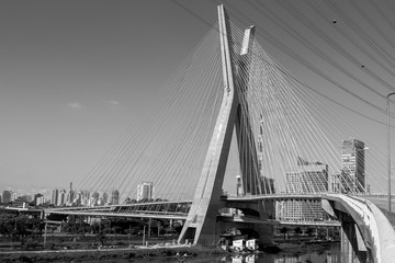 The Octavio Frias de Oliveira bridge is a cable-stayed bridge in Sao Paulo
