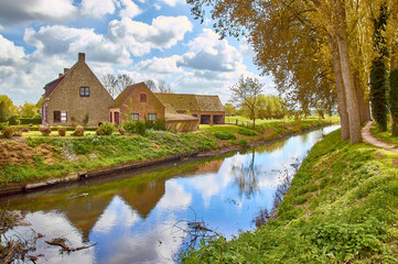 houses in the village of damme, near bruges, belgium