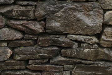 the wet wall is made of stones