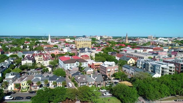 Charleston South Carolina USA Drone Skyline Aerial