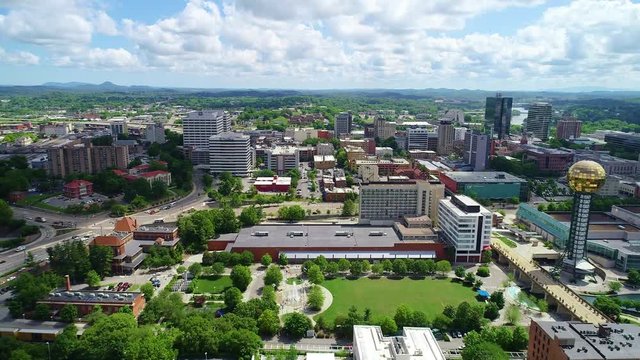 Knoxville Tennessee USA Downtown Skyline Aerial