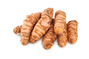 turmeric root isolated on white background close up