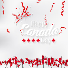 Naklejka na ściany i meble Celebrate banner of the national day of Canada. Happy independence day card of Canada. Happy Canada day greeting card poster.