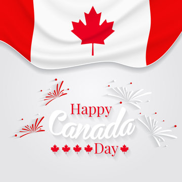 Celebrate banner of the national day of Canada. Happy independence day card of Canada. Happy Canada day greeting card poster.