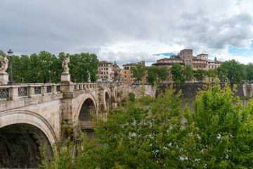 Fototapeta premium Sant'Angelo castel - Tevere river - Rome - Italy