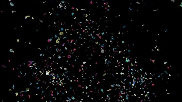 ABC Confetti Explosion for your School Party. Use Screen mode to overlay
