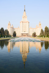 Fototapeta na wymiar Historical building of Lomonosov University in Moscow, Russia