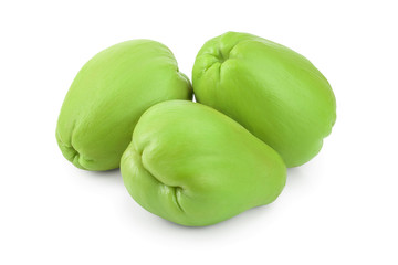 fresh Chayote vegetable isolated on white background