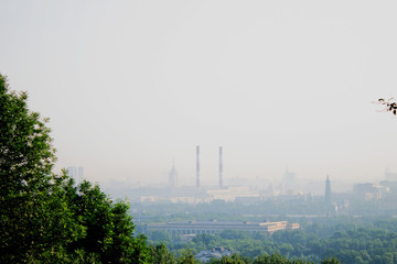 Obraz premium Panorama of Moscow Russia in the summer at dawn