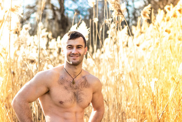 Portrait of a guy in the reeds.