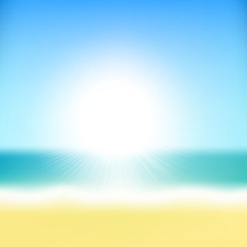 Beach Tropical Sea With Sun