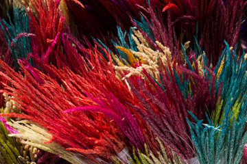 colorful artificial flowers in the store.