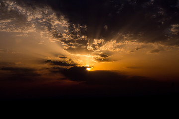 Abendrot mit Wolken