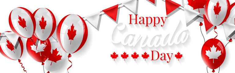 Celebrate banner of the national day of Canada. Happy independence day card of Canada. Happy Canada day greeting card poster.