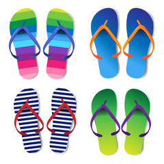 Summer Colorful Flip Flops Set