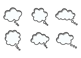 bubbles speech doodle set of different shapes and sizes. empty comic. text box. conversation chat. Boom isolated. Black line. vector illustration