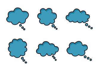 bubbles speech doodle set of different shapes and sizes. empty comic. text cloud. conversation chat. vector illustration.