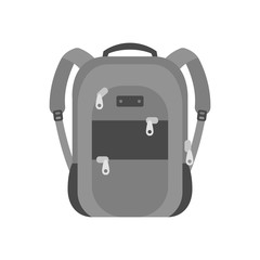 luggage bag gray flat icon isolated on white background