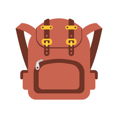 Road bag brown flat icon isolated on white background