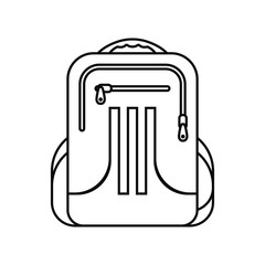 Backpack school line icon isolated on white background