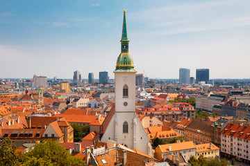 Fototapeta na wymiar Bratislava Church and city skyline Slovakia 