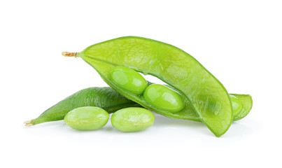 edamame beans isolated on white background. full depth of field
