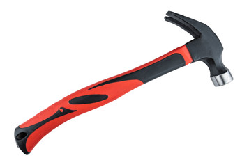 A hammer with a rubberized handle