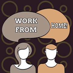 Text sign showing Work From Home. Conceptual photo Freelance job working on your house convenient technology