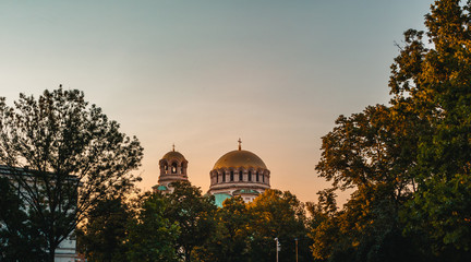 alexander nevsky cathedral sunset panoramic