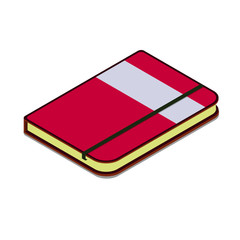 moleskine organizer, Diary Simple vector icon. Illustration notebook symbol design template for web mobile UI element. Perfect color isometric pictogram copybook for you business project