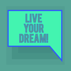 Conceptual hand writing showing Live Your Dream. Business photo text Motivation be successful inspiration happiness achieve goals Blank Deformed Color Round Shape with Small Circles