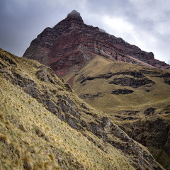 Dramatic mountain scenery on the Ancascocha Trek between Cusco and Machu Picchu