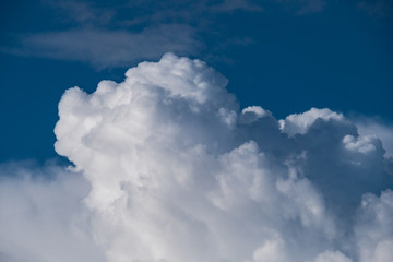 Naklejka na ściany i meble thick fluffy white cloud under blue sky