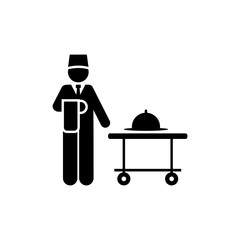 Man, food, services, hotel icon. Element of hotel pictogram icon. Premium quality graphic design icon. Signs and symbols collection icon