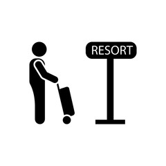 Resort, hotel, travel, man icon. Element of hotel pictogram icon. Premium quality graphic design icon. Signs and symbols collection icon