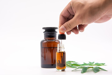 Cannabis oil on white background