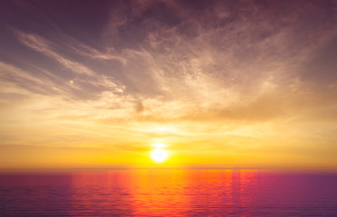 Naklejka na ściany i meble beautiful sea at sunset