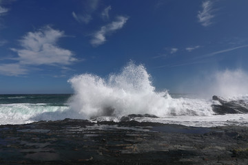 Water display at the coastline at Nature's Valley