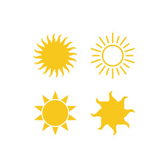 Sun icon set vector isolated. Sun flat vector icons pack. sun logo design inspiration