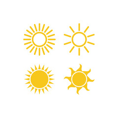 Sun icon set vector isolated. Sun flat vector icons pack. sun logo design inspiration