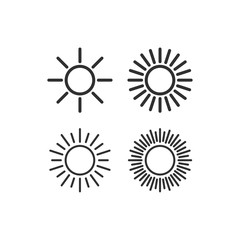 Sun icon set vector isolated. Sun flat vector icons pack. sun logo design inspiration