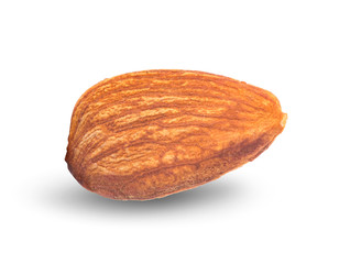 Almonds seed isolated on white background.