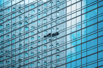 Fototapeta na wymiar Hong Kong Commercial Building Close Up