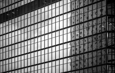 Hong Kong Commercial Building Close Up with B&W color