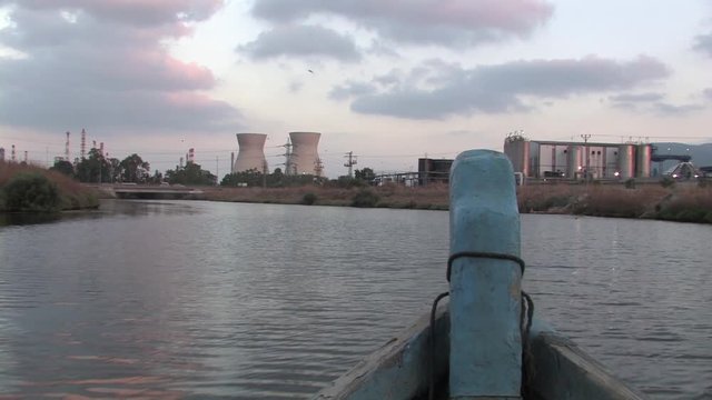 Haifa Oil refinery  Sailing shot from Kishon River of Haifa Oil refinery, Israel