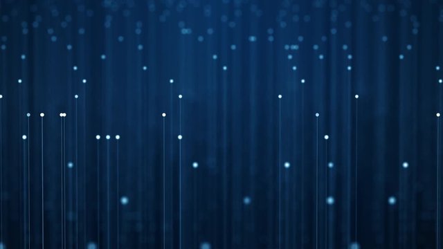 Abstract background fiber optics  concept.Moving over Optical Fibers with Flashing Light Signals.