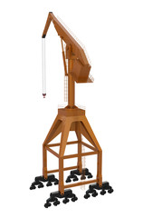 Crane port. 3d illustration. Isolated on the white background