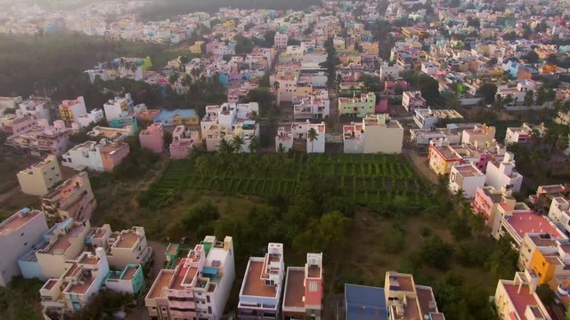 Madurai Vandiyur Mariamman Teppakulam pond temple, India, 4k aerial 